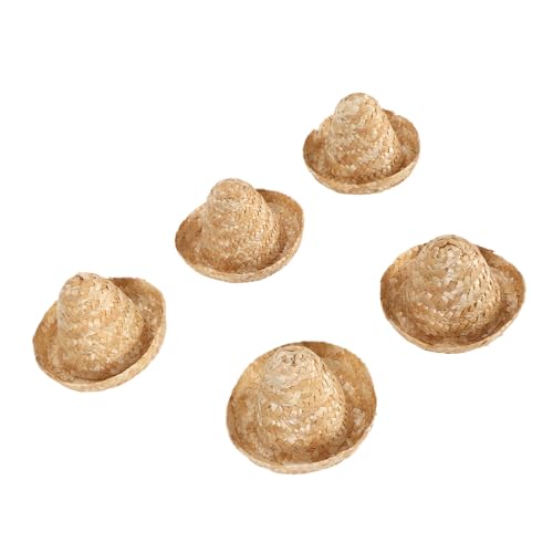 Riuulity Mini Mexikanische Hüte 5 Pack Mini Sombrero Party Hüte Mikro -Strohhüte für DIY -Kunsthandwerk, Premium Material Riuulity Mini Mexikanische Hüte 5 Pack Mini Sombrero Party Hüte Mikro -Strohhüte für DIY -Kunsthandwerk, Premium Material von Riuulity