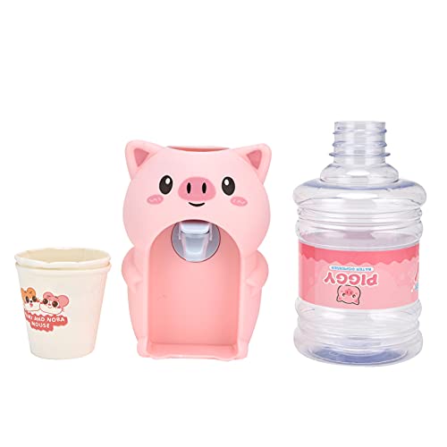Riuulity Mini -Wasserspender für Spielzeug Sicher Tragbar mit Niedlichem Cartoon -Design für Heimspiele und Trinkgewohnheitsentwicklung (rosa Schwein) von Riuulity