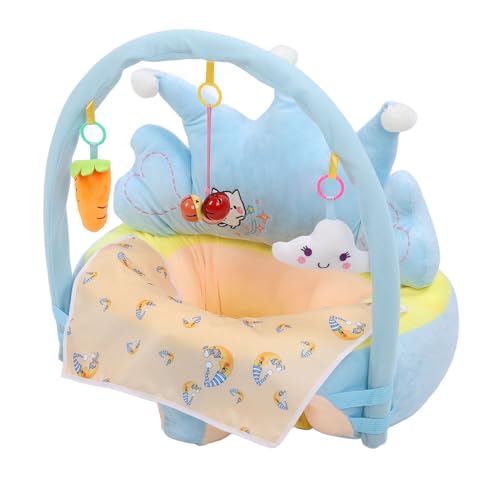 Riuulity Plüschsitz für Babys, Faltbarer, Weicher Sofastuhl, Bequeme Lernmatte Zum Sitzen, Unterstützt die Richtige Ausrichtung der Wirbelsäule, rutschfeste Unterseite (Blue) von Riuulity