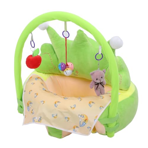 Riuulity Plüschsitz für Babys, Faltbarer, Weicher Sofastuhl, Bequeme Lernmatte Zum Sitzen, Unterstützt die Richtige Ausrichtung der Wirbelsäule, rutschfeste Unterseite (Green) von Riuulity