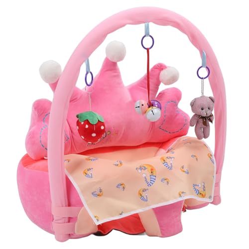 Riuulity Plüschsitz für Babys, Faltbarer, Weicher Sofastuhl, Bequeme Lernmatte Zum Sitzen, Unterstützt die Richtige Ausrichtung der Wirbelsäule, rutschfeste Unterseite (PINK) von Riuulity