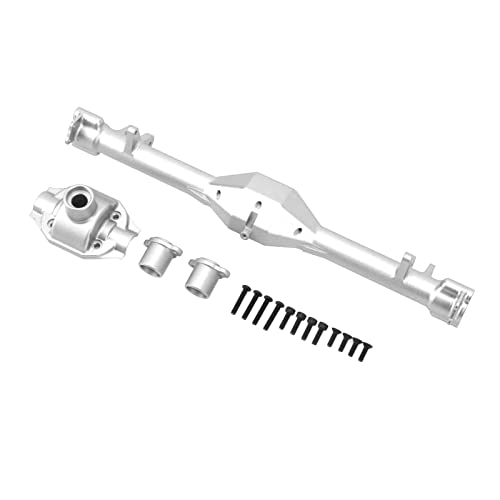 Riuulity RC Hinterachergehäuse für LOSI 1/10 - CNC -Aluminium Legierungsmaterial für eine Bessere Kontrolle Passt Hammer Rey, Rock Rey Leichtes und Starkes Design (Silver) von Riuulity
