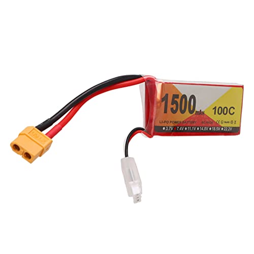 Riuulity RC Lipo Akku, 7.4V 1500mAh 100C 2S Lipo Akku mit XT60 Stecker Zubehör für RC Rennwagen Quadcopter Riuulity RC Lipo Akku, 7.4V 1500mAh 100C 2S Lipo Akku mit XT60 Stecker Zubehör für RC Rennwagen Quadcopter von Riuulity