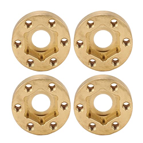 Riuulity RC Rad Hex Hub -Adapter -Messingradgewichte, Rostbrichtes Goldmaterial, Verbesserung der Stabilität für RC Autoteile, Geeignet für M3 6 Loch (6MM) von Riuulity