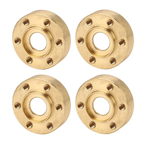 Riuulity RC Rad Hex Hub -Adapter -Messingradgewichte, Rostbrichtes Goldmaterial, Verbesserung der Stabilität für RC Autoteile, Geeignet für M3 6 Loch (9mm) von Riuulity