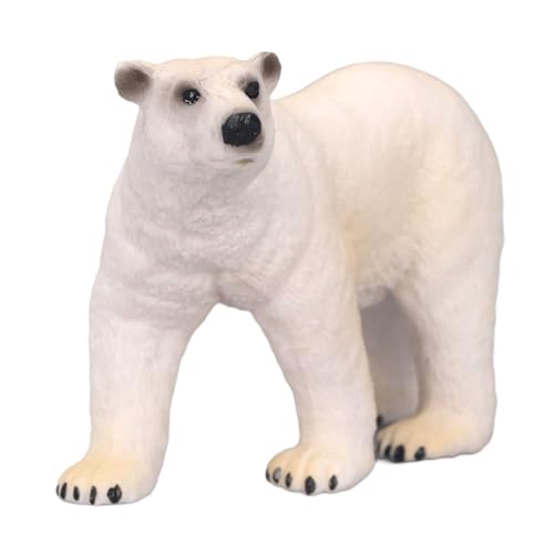 Riuulity White Bear Sculpture Toy Set, Lebensechte Figuren für Bildung und Spiel, mit Sehr Detailliertem Aussehen, Süßem Gesicht und Kindlichen Augen, 2 Pack, für von Riuulity