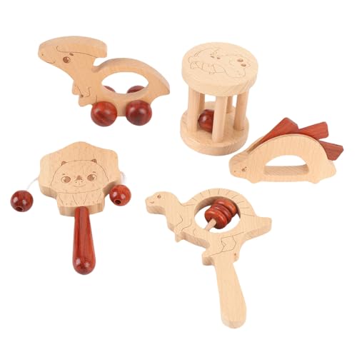 Säuglings -Holzrassel -Set, Baby -Gassen -Training von Handklappern mit Sensorischer Stimulation der Aufbewahrungstasche für die Kognitive Entwicklung von Riuulity