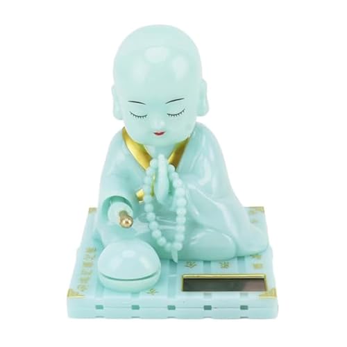 Solarbetriebene Kleine Mönchsfigur, Automatisch Nickende Buddha-Statue, Spielzeug, aus Kunststoff, Lebensechtes Aussehen, für die Desktop-Dekoration des Armaturenbretts Im Auto von Riuulity