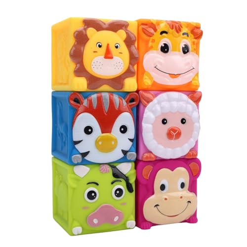 Weiche Babyspielzeugblöcke, Sichere Stapelblöcke Spielzeug mit Tierischen Formen und Entzückenden Geräuschen, Verbessern die Kognitiven Fähigkeiten für Säuglinge und Kleinkinder, Weiche Babyspielzeugblöcke, Sichere Stapelblöcke Spielzeug mit Tierischen Formen und Entzückenden Geräuschen, Verbessern die Kognitiven Fähigkeiten für Säuglinge und Kleinkinder, von Riuulity