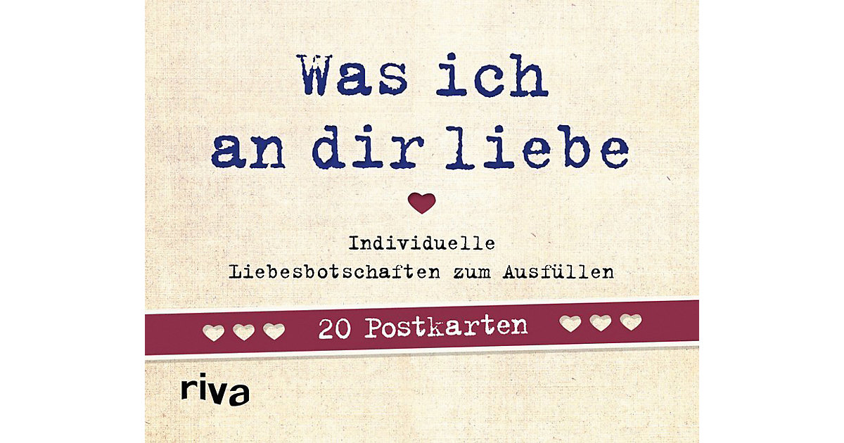 Was ich an dir liebe - 20 Postkarten von Riva Verlag