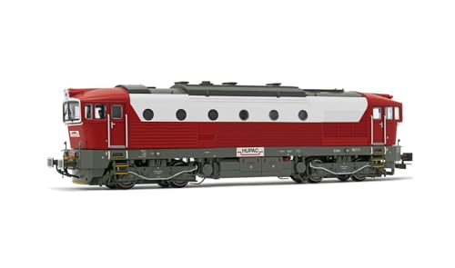 Rivarossi HR2929S HUPAC 4-achsige Diesellokomotive Baureihe D7537, rot-hellgraue Gleichstromlokomotive – Diesel von Rivarossi