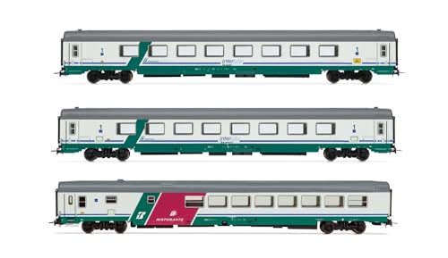 Rivarossi HR4359 FS 3-Einheiten-Paket IC 507 530 Sila Torino-Reggio C 2X Gran Rolling Stock – Reisebusse, weiß/grün, Einheitsgröße von Rivarossi