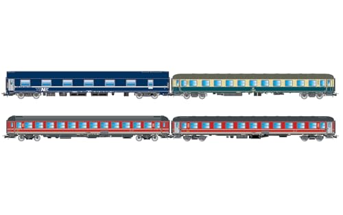 Rivarossi HR4374 FS/DB/NS, 4er-Packung 1 „Italien-Holland-Express“, NS WLABm MU Ten, DB Bcm 243 blau-beige, FS UIC-X 2. Kl. rot-grau + FS UIC-X '68 Liegeplatz rot-grau, Ep. V-Personenwagen Rivarossi HR4374 FS/DB/NS, 4er-Packung 1 „Italien-Holland-Express“, NS WLABm MU Ten, DB Bcm 243 blau-beige, FS UIC-X 2. Kl. rot-grau + FS UIC-X '68 Liegeplatz rot-grau, Ep. V-Personenwagen von Rivarossi