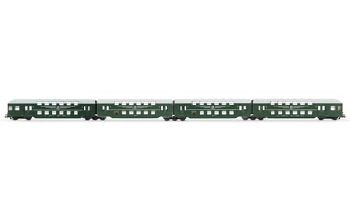 Rivarossi HR4393 DR, 4-teiliger Doppelstockwagen ohne Steuerhaus, grün-graues Dach, Ep. IV, Schienenfahrzeuge Rivarossi HR4393 DR, 4-teiliger Doppelstockwagen ohne Steuerhaus, grün-graues Dach, Ep. IV, Schienenfahrzeuge von Rivarossi
