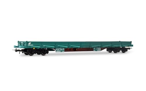 Rivarossi HR6552 FS, 4-achsiger Rungenwagen Bauart Res, grüne Lackierung, leer, Ep. VI, Waggonfahrzeuge von Rivarossi