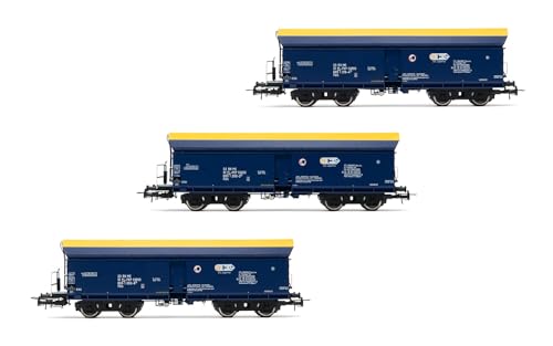 Rivarossi HR6589 PKP Cargo, 3er Pack Selbstentladewagen Bauart Fals, blau-gelbe Lackierung, Ep. VI Rollmaterial – Waggons von Rivarossi