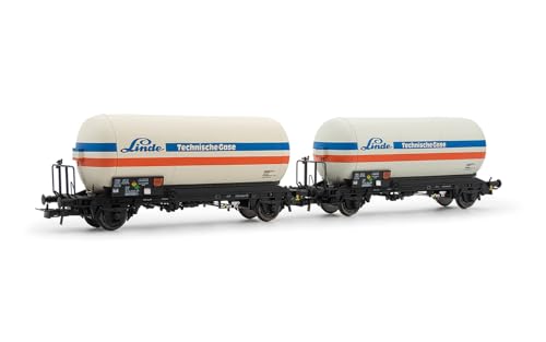 Rivarossi HR6643 DB, 2-Einheiten-Set 2-Achs-Gastankwagen Zgs, "Linde", ep. IV von Rivarossi
