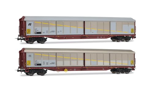 Rivarossi HR6673 FS, 2er Pack Habils geschlossene Waggons, Silber/braun lackiert, geneigt + abgerundetes FS-Logo, ep. V Rivarossi HR6673 FS, 2er Pack Habils geschlossene Waggons, Silber/braun lackiert, geneigt + abgerundetes FS-Logo, ep. V von Rivarossi