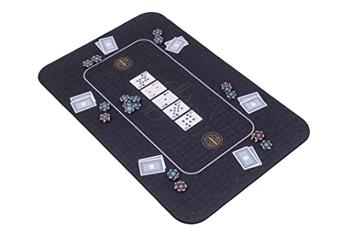 Riverboat Gaming Pokermatte Broadway (100x65cm) - Pokertuch Tischunterlage mit Transporttasche - Deluxe Pokertischauflage mit 5mm Polsterung - Schwarz von Riverboat Gaming