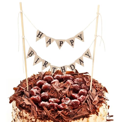 Happy Birthday Tortendeko, Tortendeko Geburtstag Cake Topper Banner Kuchendeko Für Geburtstag Wimpelketten Tortenstecker Für Geburtstage Hochzeiten Partydekorationen Kuchen Desserts Mädchen Junge von Rixotix