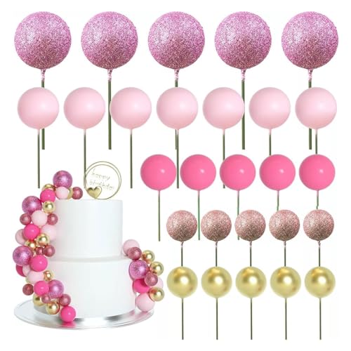 Mini-Ballon-Kuchenaufsätze mit Schaumstoffkugeln für Babyparty, Geburtstagskuchendekoration, Rosa, 50 Stück Mini-Ballon-Kuchenaufsätze mit Schaumstoffkugeln für Babyparty, Geburtstagskuchendekoration, Rosa, 50 Stück von Rixotix