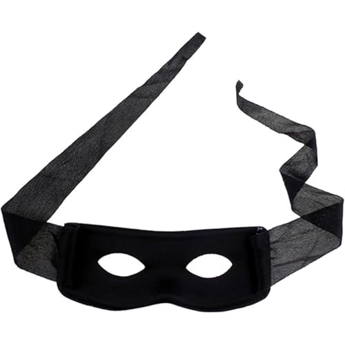 Rixotix Maske für Kostümpartys – schwarze Maske mit bequemem Vliesstoff und strapazierfähigem Kunststoff, perfekt für Maskenbälle, Cosplay und Halloween (Größe 1) von Rixotix