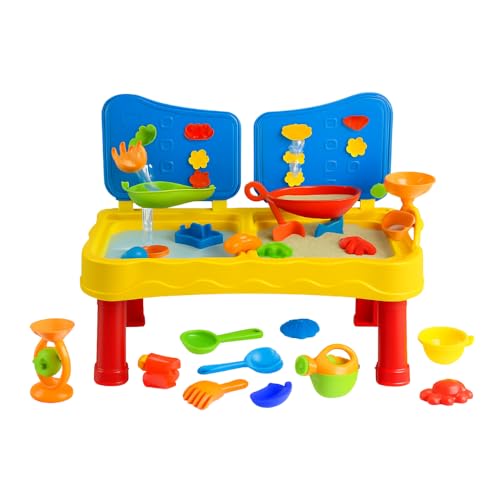 Riya Wasser- und Sandspieltisch für Kinder, Outdoor-Tisch mit Doppelfächern, enthält viele Zubehörteile und Spielzeugdeckel für Mädchen und Jungen Riya Wasser- und Sandspieltisch für Kinder, Outdoor-Tisch mit Doppelfächern, enthält viele Zubehörteile und Spielzeugdeckel für Mädchen und Jungen von Riyashop