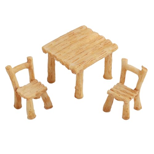 Miniatur Tisch und Stühle Set, für Puppenhaus und Garten, Harz Gartenmöbel für Feengarten, DIY Dekoration, Weihnachtsdekoration, Inklusive 1 quadratischer Tisch und 2 Stühle Miniatur Tisch und Stühle Set, für Puppenhaus und Garten, Harz Gartenmöbel für Feengarten, DIY Dekoration, Weihnachtsdekoration, Inklusive 1 quadratischer Tisch und 2 Stühle von Riybyds