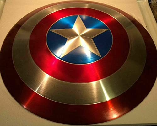 Riyex Captain Shield – Handgefertigte Replik First Avenger Shield Metall-Requisitenschild, Rot & Silber, 55,9 cm von Riyex