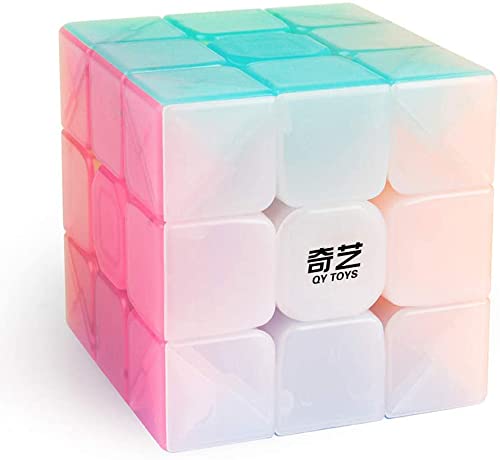 D-FantiX Schillernde Zauberwürfel 3x3, QY Toys Warrior W 3x3 Speed Cube Jelly Cube 3x3x3 Magic Cube Puzzles Transparente Pastellfarben von D-FantiX
