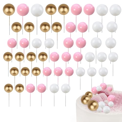 Tortendeko Kugeln 50 Stück Torten Deko Kuchen Decoration Pink Gold Kugeln Tortendeko Cake Topper Schaum Ballon für mädchen Geburtstag Tortendeko Kugeln 50 Stück Torten Deko Kuchen Decoration Pink Gold Kugeln Tortendeko Cake Topper Schaum Ballon für mädchen Geburtstag von Rjayaa