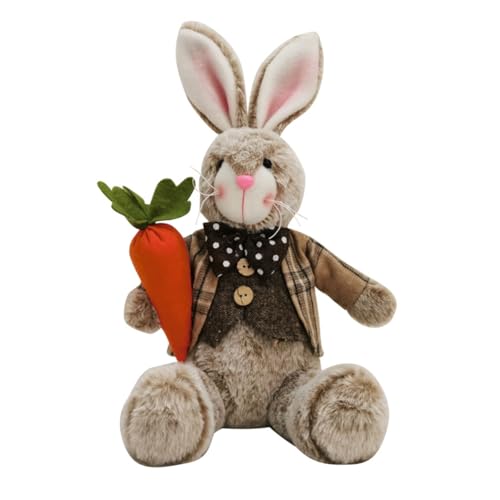 Rkbcjqa Plüsch-Osterhase, Handgefertigt, Kaninchen, Osterkorb, Kaninchen, Süße Häschen-Figur, Frühlings-Tischdekoration für die Feiertage A Rkbcjqa Plüsch-Osterhase, Handgefertigt, Kaninchen, Osterkorb, Kaninchen, Süße Häschen-Figur, Frühlings-Tischdekoration für die Feiertage A von Rkbcjqa