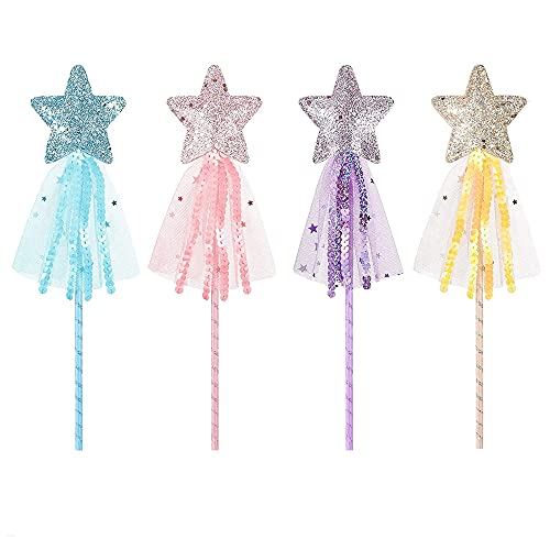 4 Stück Fee Prinzessin Zauberstäbe, Feen Zauberstab, Prinzessin Zauberstab, für Glitzer Mädchen, Charmer Zauberstab zum Spielen mit Katze, Weihnachtskostüm, Cosplay, Geburtstagsparty, 4 Farben 4 Stück Fee Prinzessin Zauberstäbe, Feen Zauberstab, Prinzessin Zauberstab, für Glitzer Mädchen, Charmer Zauberstab zum Spielen mit Katze, Weihnachtskostüm, Cosplay, Geburtstagsparty, 4 Farben von Rkllejs