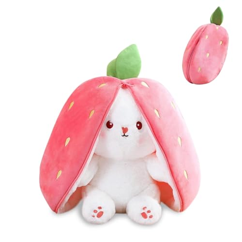 Hase Plüschtier Verstecken, Hasenpuppe, Kuscheltier Hase mit Reißverschluss, Plüschtier Hase, Erdbeeren Hase, Weiches Plüsch Kaninchen Spielzeug, für Ostergeschenke Kindergeburtstag Geschenk (23cm) Hase Plüschtier Verstecken, Hasenpuppe, Kuscheltier Hase mit Reißverschluss, Plüschtier Hase, Erdbeeren Hase, Weiches Plüsch Kaninchen Spielzeug, für Ostergeschenke Kindergeburtstag Geschenk (23cm) von Rkllejs