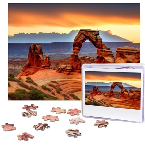 Arches Nationalpark-Puzzle, 500 Teile, personalisiertes Puzzle für Erwachsene, personalisiertes Bild mit Aufbewahrungstasche, Holzfotos, Puzzle für Familie, Heimdekoration (51,8 x 38,1 cm) von Rldobofe