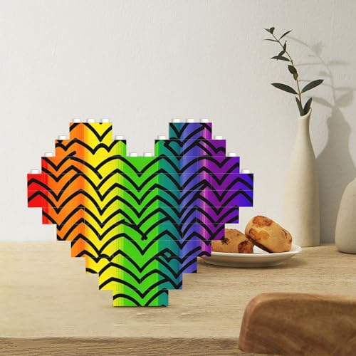 Baustein-Puzzle Herzförmige Bausteine Gay Pride Regenbogen Muster Puzzles Block Puzzle für Erwachsene 3D Micro Bausteine für Home Decor Bricks Set Baustein-Puzzle Herzförmige Bausteine Gay Pride Regenbogen Muster Puzzles Block Puzzle für Erwachsene 3D Micro Bausteine für Home Decor Bricks Set von Rldobofe