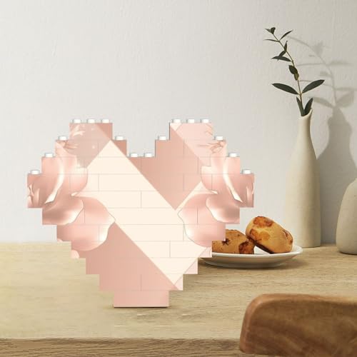 Baustein-Puzzle Herzförmige Bausteine Rose Gold Tapete1 Puzzles Block Puzzle für Erwachsene 3D Micro Bausteine für Home Decor Bricks Set Baustein-Puzzle Herzförmige Bausteine Rose Gold Tapete1 Puzzles Block Puzzle für Erwachsene 3D Micro Bausteine für Home Decor Bricks Set von Rldobofe