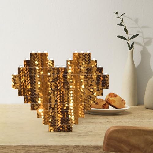 Building Block Puzzle Heart Shaped Building Bricks Gold Sequin Sparkle Puzzles Block Puzzle for Adults 3D Micro Building Blocks for Home Decor Bricks Set Building Block Puzzle Heart Shaped Building Bricks Gold Sequin Sparkle Puzzles Block Puzzle for Adults 3D Micro Building Blocks for Home Decor Bricks Set von Rldobofe