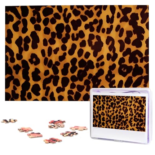 Coole Geparden-Leoparden-Puzzle, 1000 Teile, personalisiertes Puzzle für Erwachsene, personalisiertes Bild mit Aufbewahrungstasche, Holzfotos, Puzzle für Familien-Heimdekoration (74,9 x 50 cm) von Rldobofe