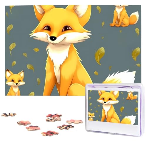 Yellow Fox Puzzles, 1000 Teile, personalisiertes Puzzle für Erwachsene, personalisiertes Bild mit Aufbewahrungstasche, Holzfotos, Puzzle für Familien-Heimdekoration (74,9 x 50 cm) von Rldobofe