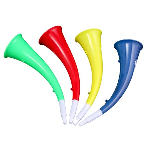 RmKbe 4 Stück Stadionhorn Kunststoff Trompete Spielzeug Ochsenhorn Vuvuzela Geräuschmacher Fußballspiel Party Jubel Requisiten für Sportparty (zufällige Farbe) von RmKbe