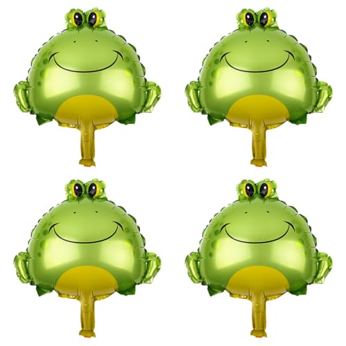 RmKbe 4 x Frosch-Folienballons, aufblasbar, niedlich, Frosch, Mylar-Luftballons, Frosch-Form, Tiermotiv-Partyzubehör für Geburtstag, Babyparty, 4 Stück RmKbe 4 x Frosch-Folienballons, aufblasbar, niedlich, Frosch, Mylar-Luftballons, Frosch-Form, Tiermotiv-Partyzubehör für Geburtstag, Babyparty, 4 Stück von RmKbe
