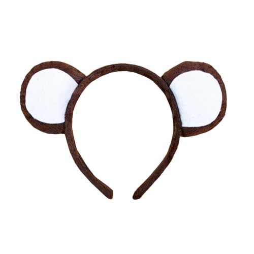 RmKbe Affenohren Haarreif Tierkostüm Kopfschmuck Affenkostüm Erwachsene Kinder Verkleiden sich für Halloween Karneval Cosplay Supplies von RmKbe