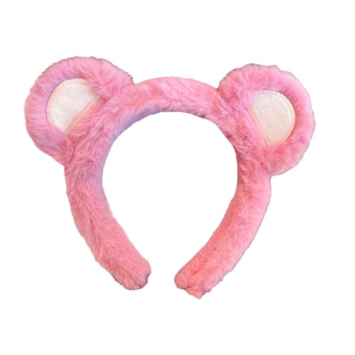 RmKbe Bärenohren-Haarreif, niedliche Tierohr-Haarreifen, Cosplay-Kostüm, Stirnbänder, Tier-Party-Kostüm, Zubehör für Maskerade-Party (Rosa) von RmKbe
