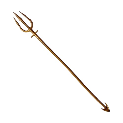 RmKbe Gold Dreizack Staff Kunststoff Mythische Seegott Prop Teufel Pitchfork Teufel Kostüm Halloween Prop Cosplay Zubehör für Party von RmKbe