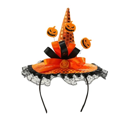 RmKbe Halloween Kürbis Hexenhut Stirnband Hexe Cosplay Haarband Charaktere Cosplay Kostüm Zubehör Halloween Party Favor für Frauen RmKbe Halloween Kürbis Hexenhut Stirnband Hexe Cosplay Haarband Charaktere Cosplay Kostüm Zubehör Halloween Party Favor für Frauen von RmKbe