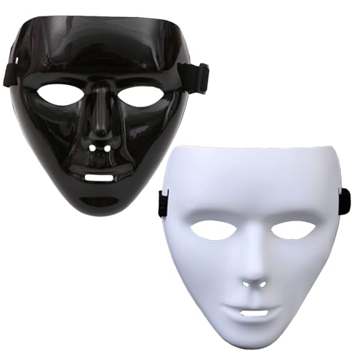 RmKbe Hip-Hop-Maske, Horror-Maske, anonyme Masken, Halloween-Kostüm, Masken, für Männer und Frauen, 2 Stück von RmKbe