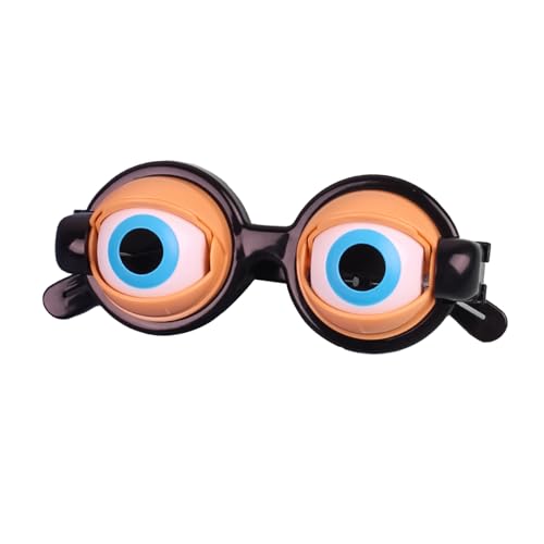 RmKbe Lustige Brille mit großen Augen, Kunststoff, Schüttelauge, Partybrille, Scherzbrille für Halloween, Erwachsene, Kinder, Partygeschenke von RmKbe