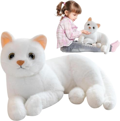 Rmeet Katze Kuscheltier 30 cm Realistisches Plüschtier Stofftier Kawaii Flauschiges Weiche Plüsch Stofftierpuppe Süßes Spielzeug Geschenk Für Kinder von Rmeet