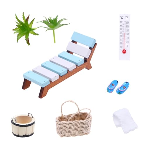 Miniatur Deko Sauna Zubehör Set - 8 Teile Wellness Deko Zubehör, Miniatur Deko Sauna Zubehör Set Strand Mikrolandschaft für Foto-Requisiten und DIY Deko Strand Garten,für Foto-Requisiten, Ornamente von Rmerasor